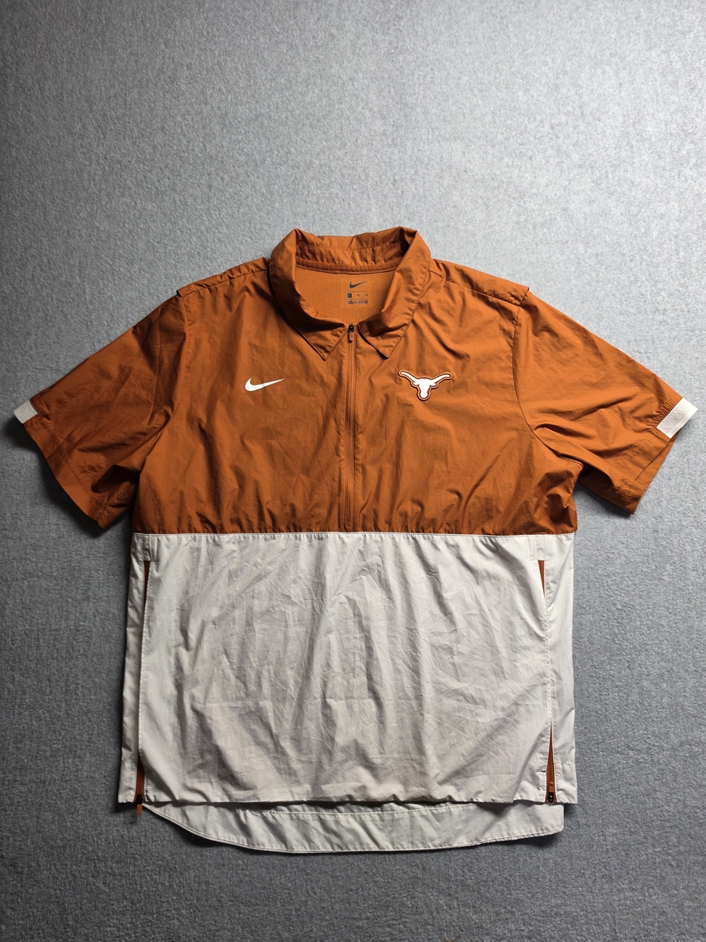 Nike Mens Texas Longhorns Coaches On Field Sideline 1/4 Zip Short Sleeve Size XL